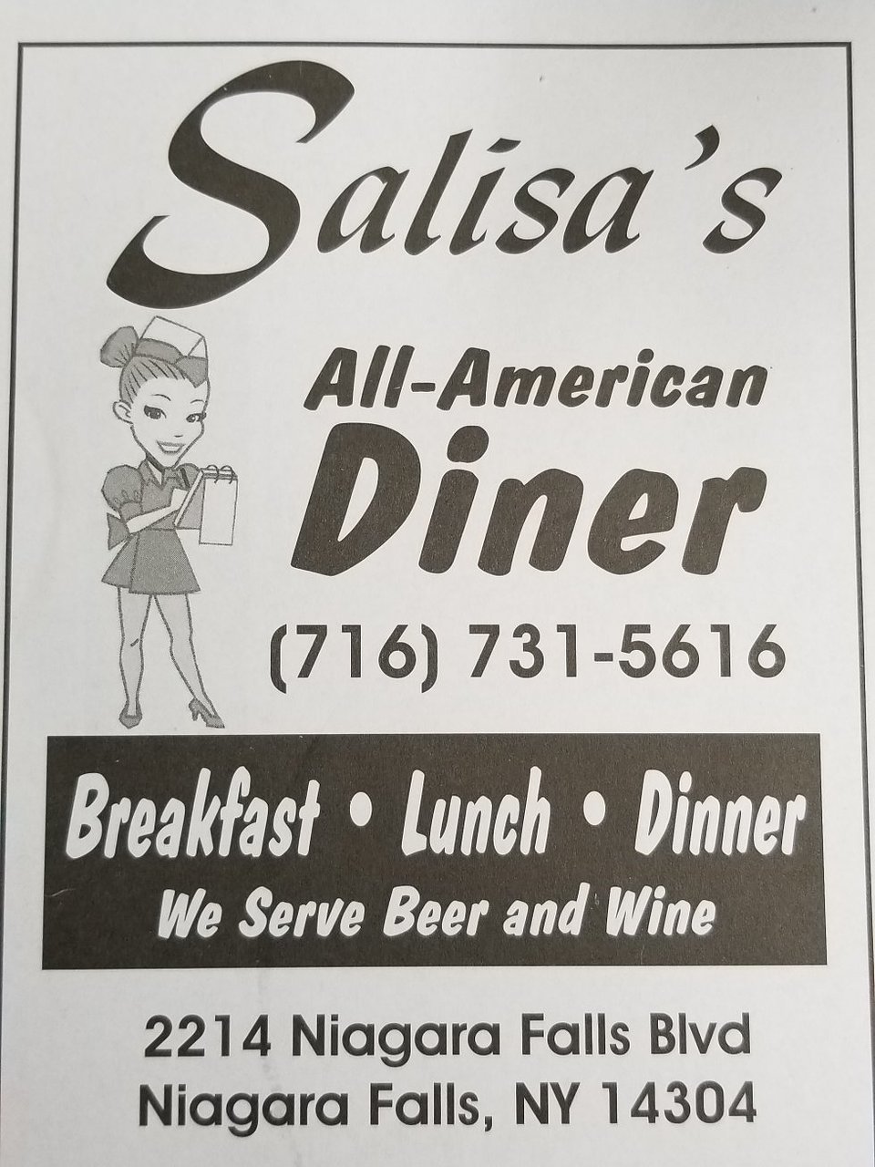 Salisa`s All American Diner Menu, Reviews and Photos - 2214 Niagara Falls  Blvd, Niagara Falls, NY 14304-1658, Niagara Falls